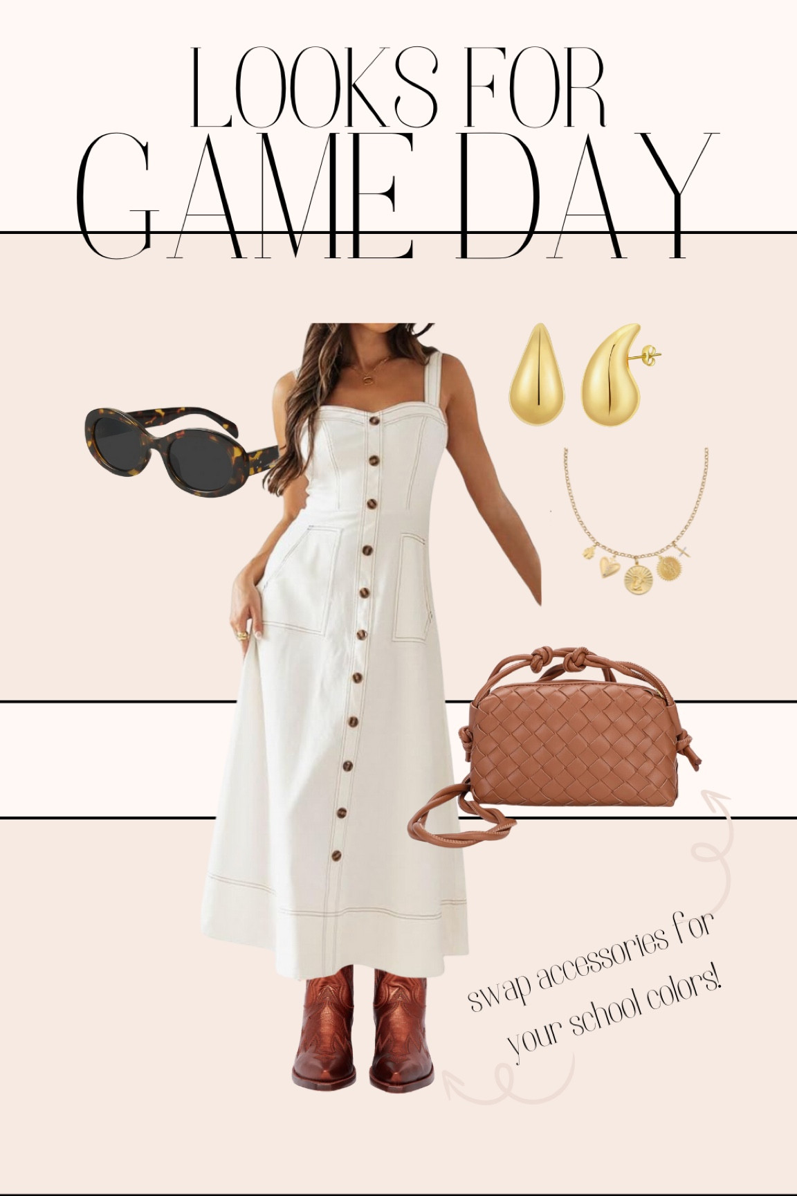 cutest gameday look! swap the boots and bag for your school colors  

#LTKStyleTip #LTKSeasonal