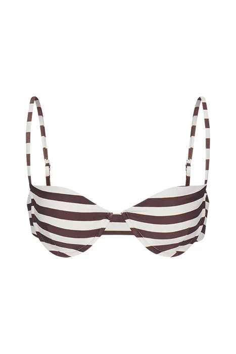 Balconette Underwire Bikini Top in Espresso Even Stripes | Anemos Swim (US)