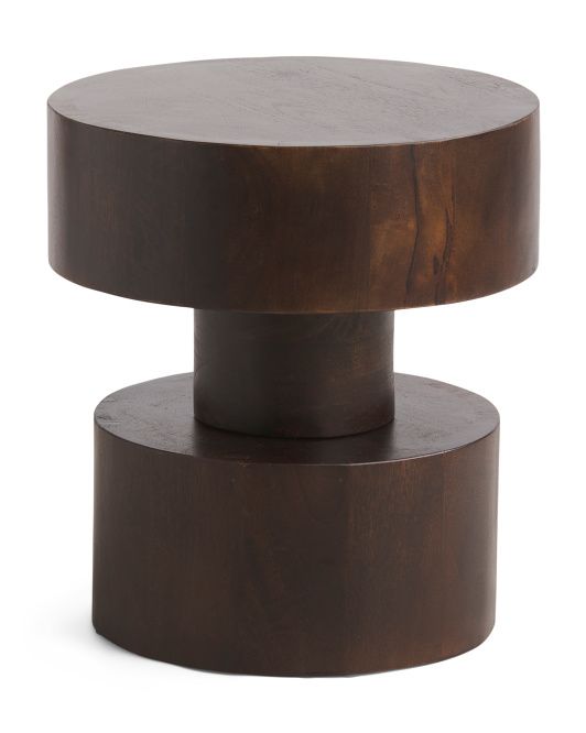 18in Wood Disc Side Table | TJ Maxx