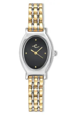Ettika Classic Oval Dial Two-Tone Bracelet Watch in Bone And Mixed Metal at Nordstrom Rack | Nordstrom Rack