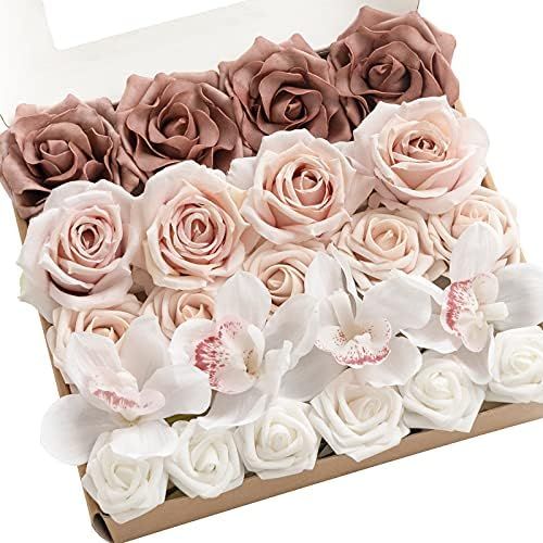 Ling's moment Artificial Flowers Box Set for DIY Wedding Bouquets Centerpieces Arrangements Party Ba | Amazon (US)