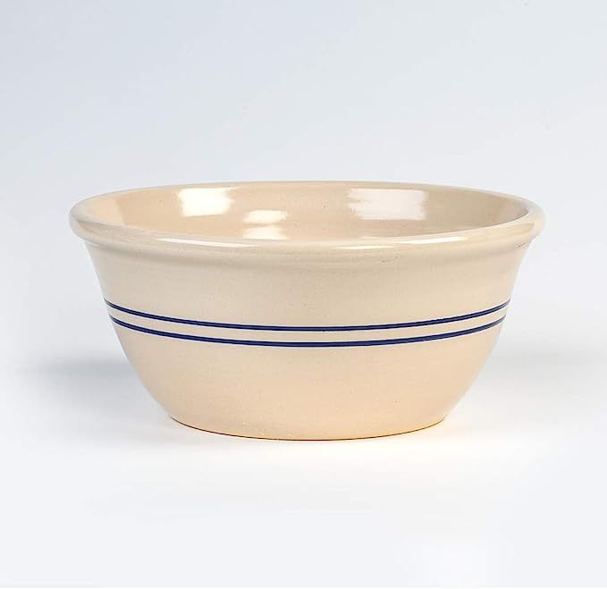 12" Heritage Blue Stripe Stoneware Mixing Bowl | Amazon (US)