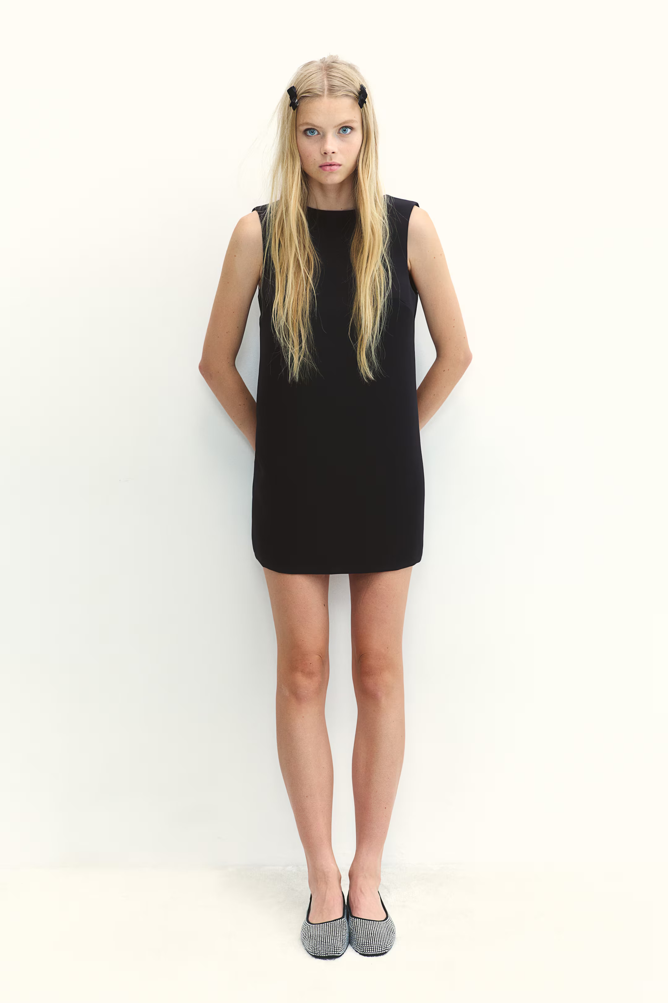 Bow-detail sleeveless dress - Black - Ladies | H&M US | H&M (US + CA)