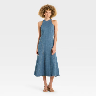 Women's Racerback Denim Midi A-Line Dress - Future Collective | Target
