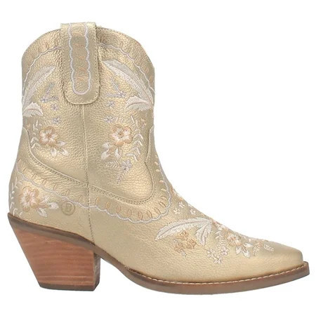 Dingo Womens Primrose Embroidered Floral Snip Toe Cowboy Ankle Boot | Walmart (US)