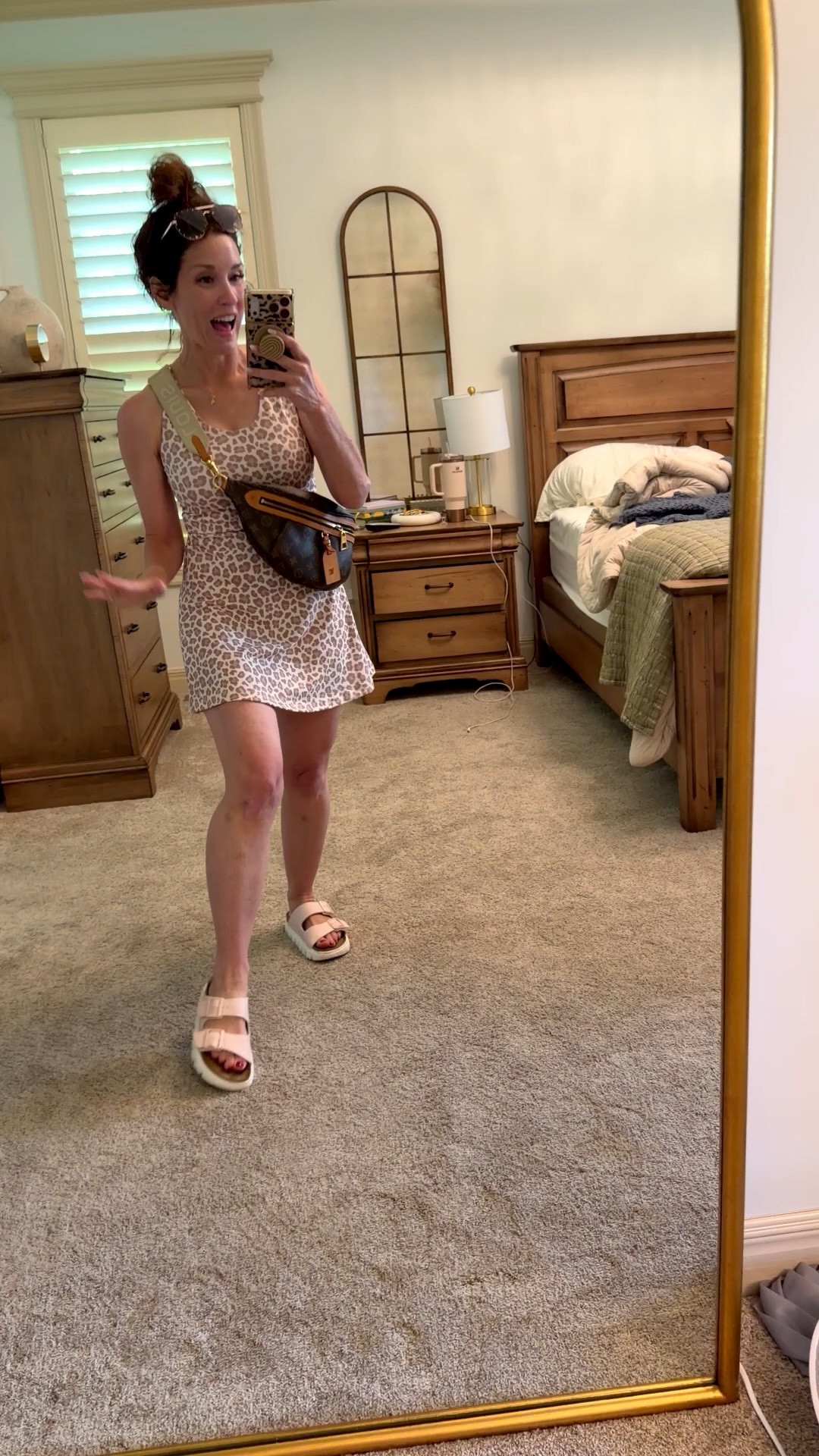 Love this athletic wear dress!! leopard print is out of stock. However there are several that are still cute in stock. Grab yours while they last!! 
￼@pinklily