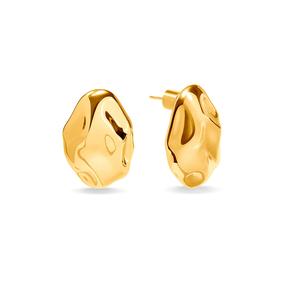 Statement Molten Button Studs (Gold) | Abbott Lyon
