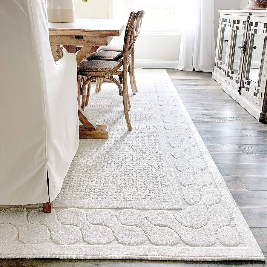 My Texas House by Orian Indoor/Outdoor Picket Fences Area Rug, 7'9" x 10'10", Natural | Amazon (US)