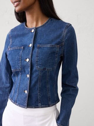 Denim Tailored Cropped Jacket | Banana Republic Factory