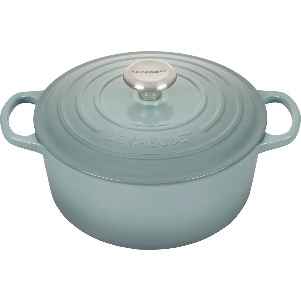 Le Creuset Signature 4.5-Quart Round Enamel Cast Iron Dutch Oven in Sea Salt at Nordstrom | Nordstrom