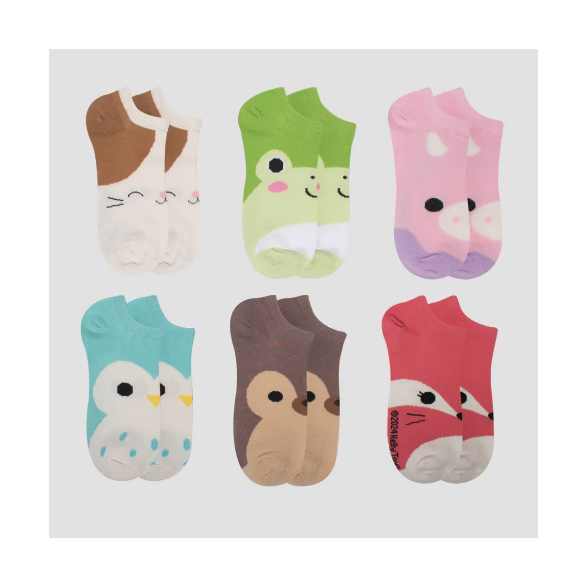 Girls' Squishmallows 6pk No Show Socks - Ivory | Target