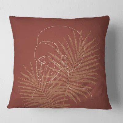 Sillhouette of African American Girl on Palm Leaves Square Pillow Cover & Insert | Wayfair North America