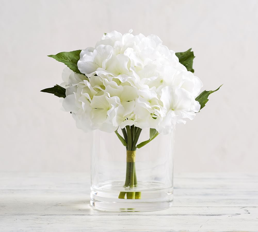 Faux White Hydrangea Composed Arrangement | Pottery Barn (US)