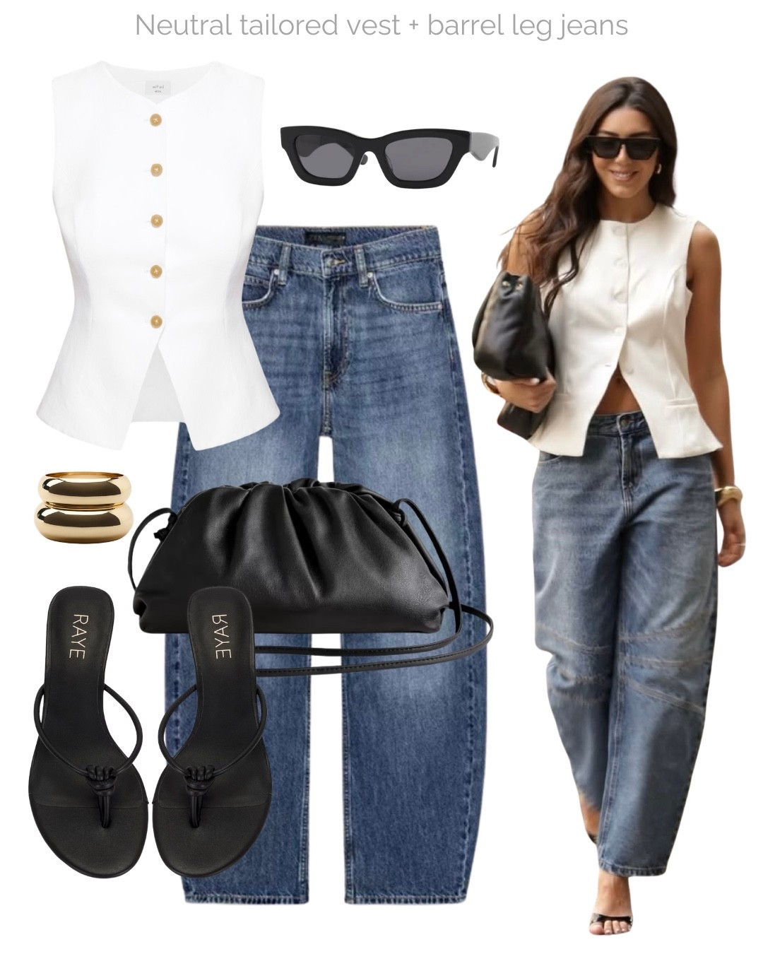 Easy spring outfit perfect for Mother’s Day 🤍

Tags: aritzia linen vest, white tailored waistcoat, Zara barrel leg jeans, quince black sunglasses, raye thong sandals, quince black leather clutch bag, gold bracelets, neutral outfit, capsule wardrobe 

#LTKootd #LTKMothersDay #LTKgrwm