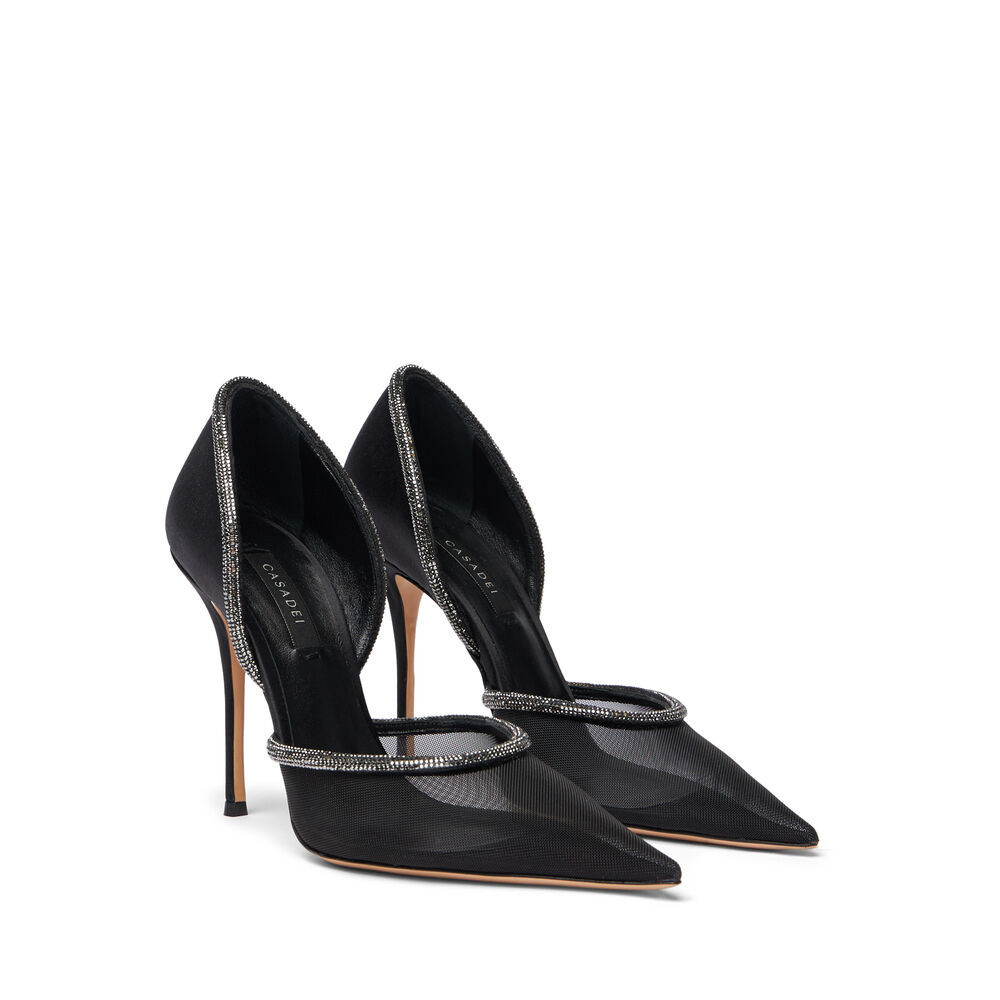Scarlet Mimì Pump Pumps and Slingback in Black and Ematite for Women | Casadei® | Casadei