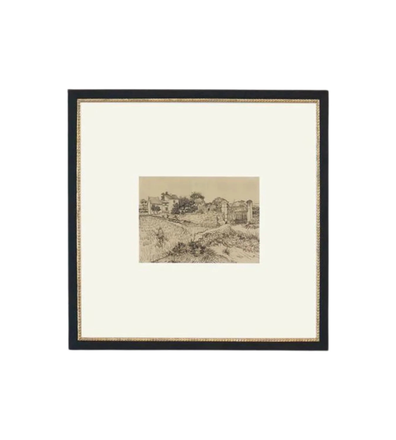 Italian Village Framed Art, 15x15 | Cottage and Key