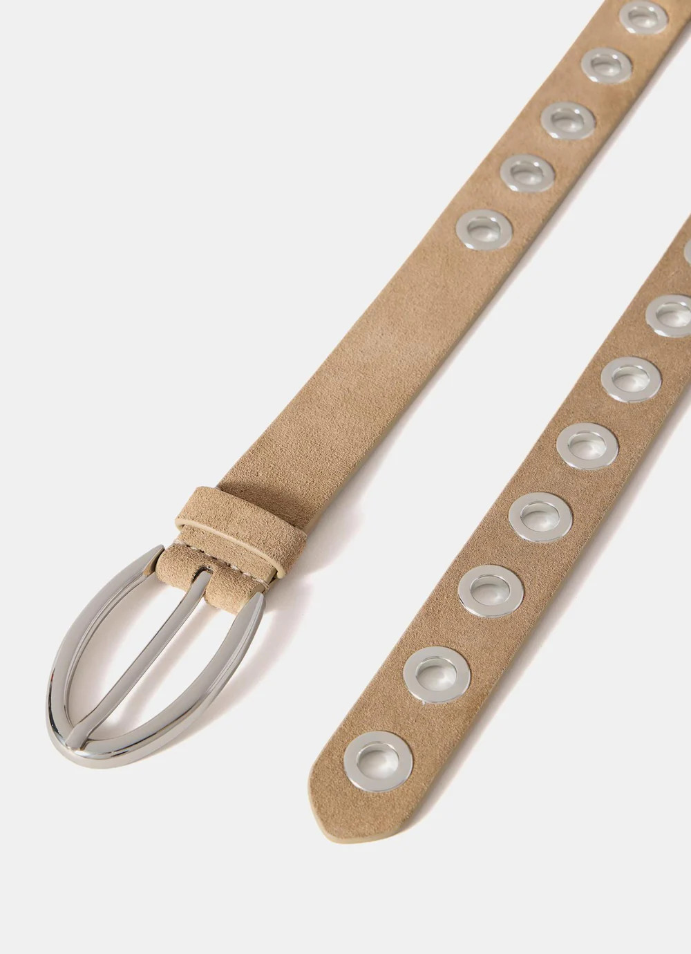 Neutral Suede Eyelet Belt | Mint Velvet