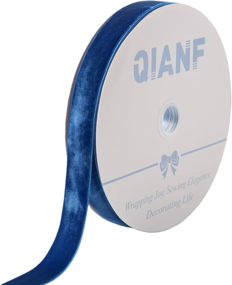 Vintage Sapphire Blue Velvet Ribbon, 1 Inch X 25Yd | Amazon (US)