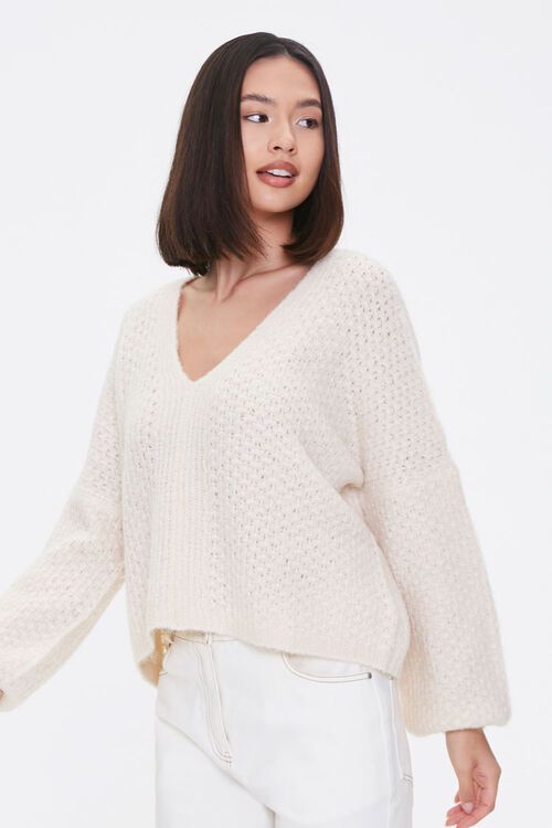 Open-Knit V-Neck Sweater | Forever 21 (US)