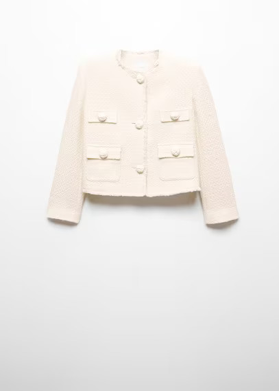 Pocket tweed jacket -  Women | Mango United Kingdom | MANGO (UK)