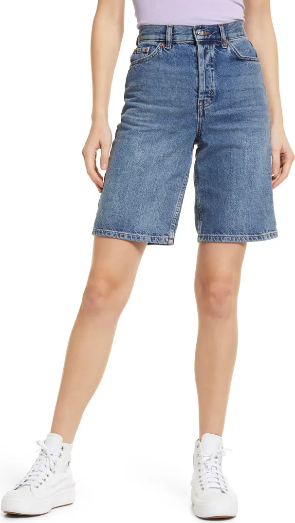 Topshop Editor Long Denim Shorts | Nordstrom | Nordstrom