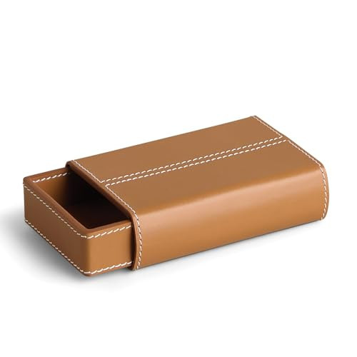 Preston Lane Mayfair Handmade Leather Matchstriker – Decorative Matchbox Holder with Built-In Striker, Stylish Coffee Table & Mantle Accent, Saddle | Amazon (US)