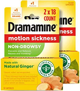Dramamine Motion Sickness Non-Drowsy,18 Count (Pack of 2) | Amazon (US)