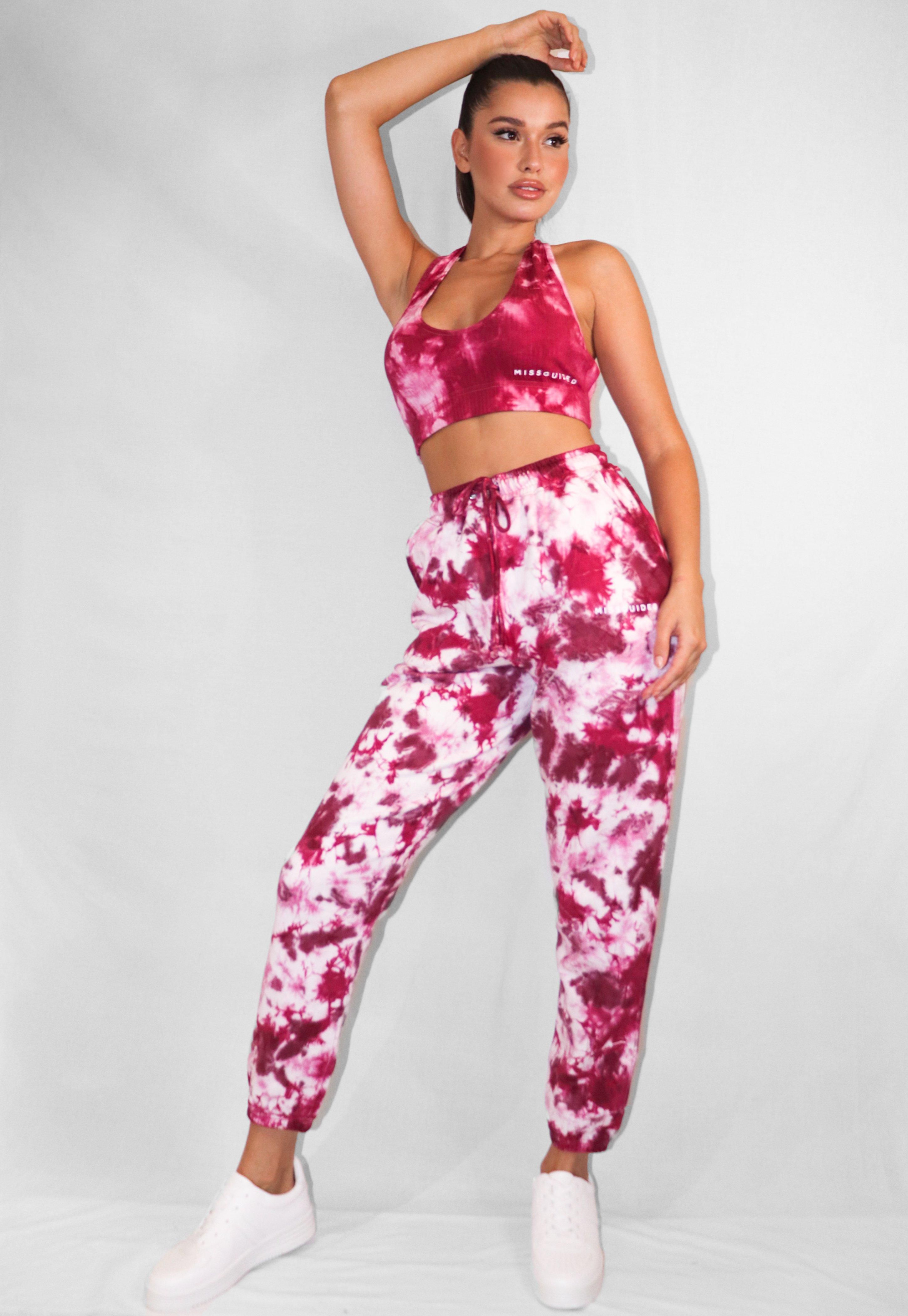 Raspberry Tie Dye Missguided Oversized 90's Joggers | Missguided (US & CA)