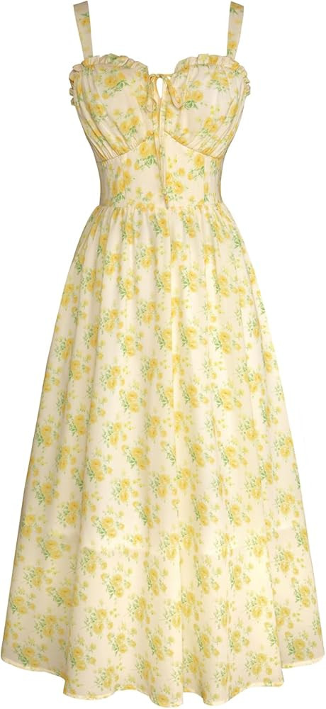 Scarlet Darkness Floral Corset Dress Summer Dresses for Women 2025 Wedding Guest Dress Cottagecor... | Amazon (US)