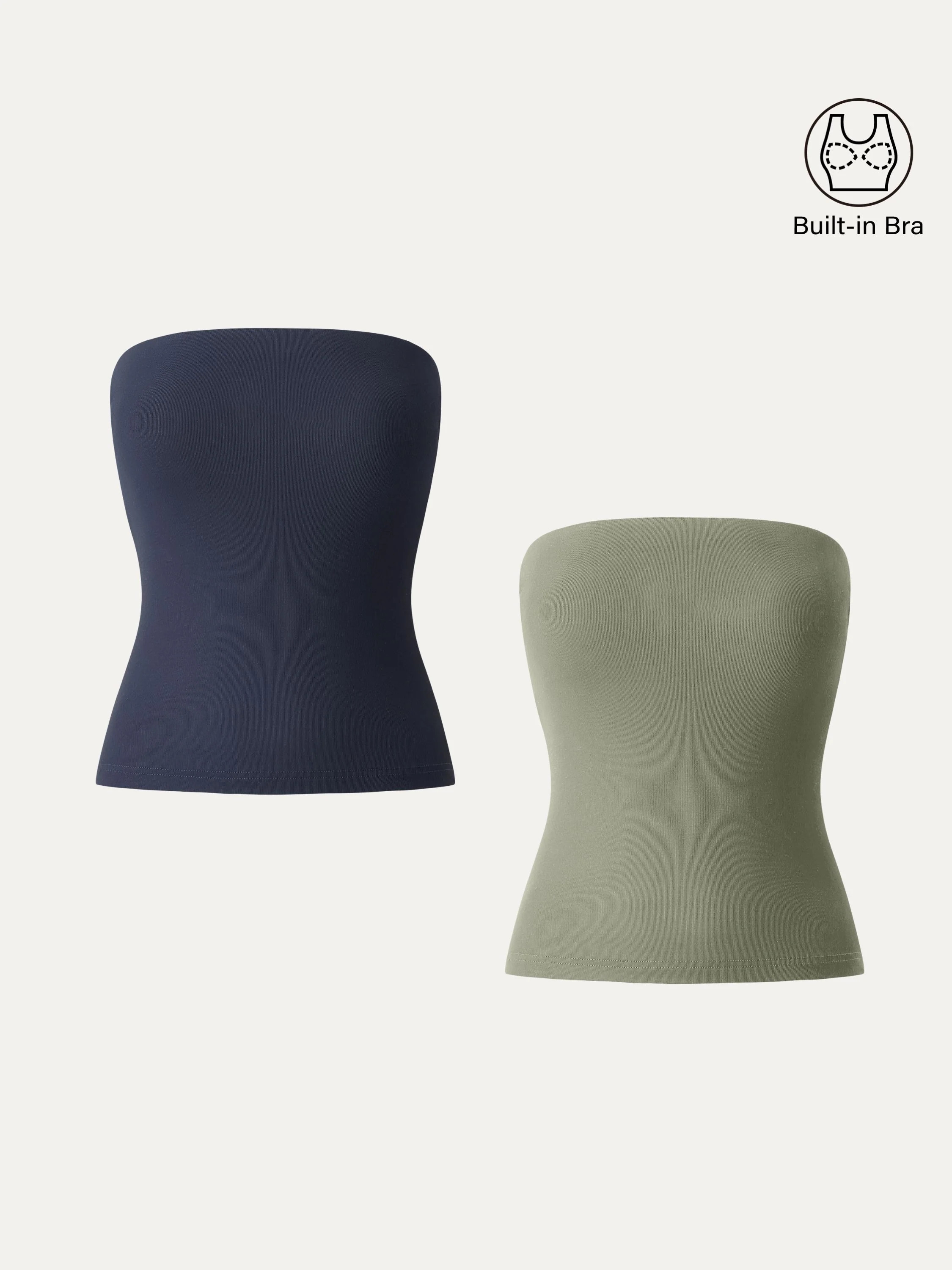 Non-slip Essential Tube Brami Top - Midnight Navy/Tate Olive / L | OGLmove