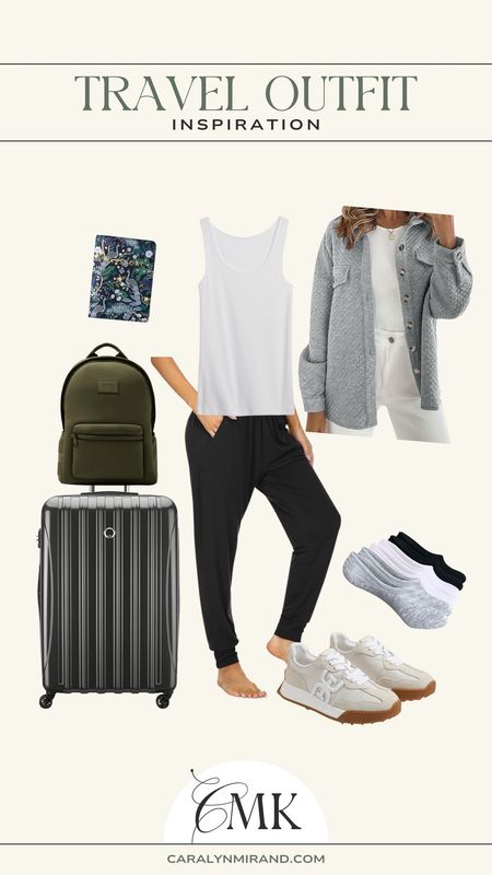 Travel outfit inspo- casual joggers with a quilted jacket. 

#LTKtravel #LTKstyletip #LTKitbag