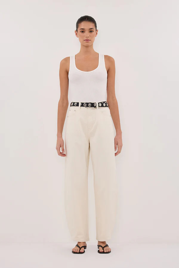 CALEB CREAM BARREL LEG JEAN | DISSH