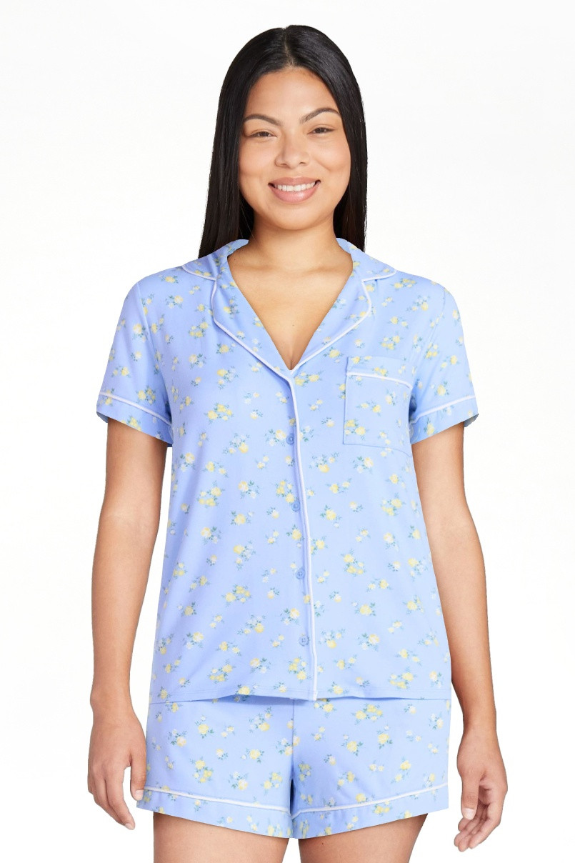 Joyspun Women’s Dreamy Soft Collection Bridal Knit Top and Shorts Pajama Set, 2-Piece, Sizes XS... | Walmart (US)