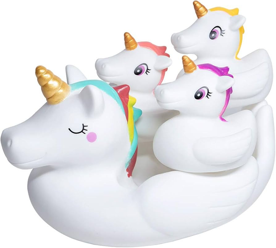 Woby Baby Bath Toys Cute Unicorn Spray Toys Bathroom Rubber Floating Bathtub Squirt Toys for Todd... | Amazon (US)
