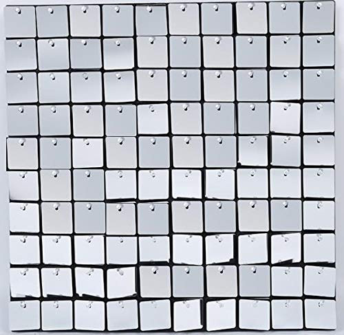 FlavorThings Easy Setup 24 Panel Silver Sequin Shimmer Wall Backdrop Panels for Party Decor for W... | Amazon (US)