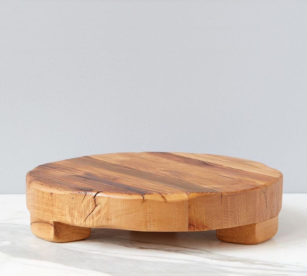 White Reclaimed Wood Round Pedestal | Pottery Barn (US)