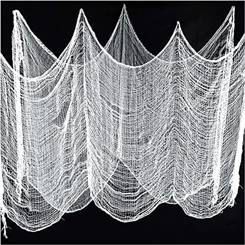 QUV White Creepy Cloth, 79 x 79 inch Spooky Gauze, Scary Halloween Decorations for Haunted Houses Pa | Amazon (US)