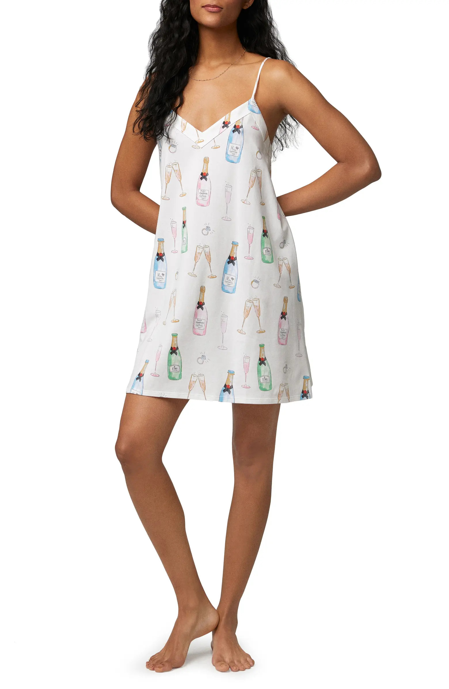Just Married Print Organic Cotton Jersey Chemise | Nordstrom