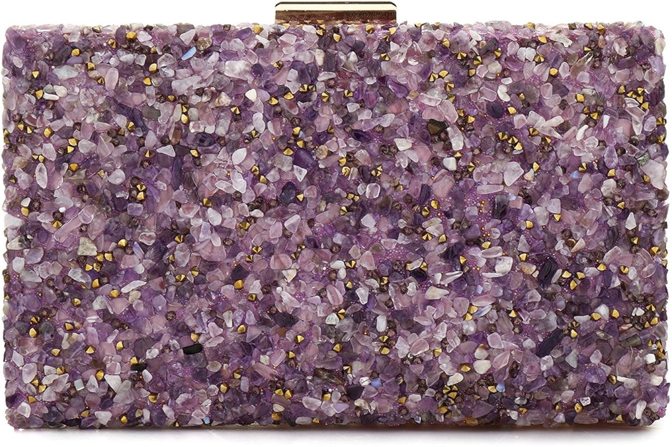 EROUGE Purple Clutch Purses for Women Elegant Lavender Evening Purse for Wedding Party | Amazon (US)