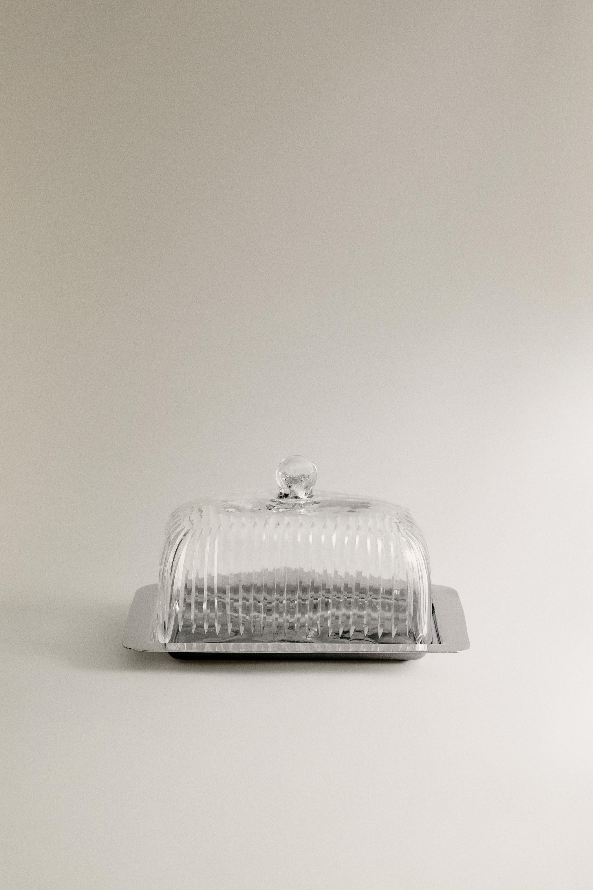 METAL AND GLASS BUTTER DISH | Zara UK