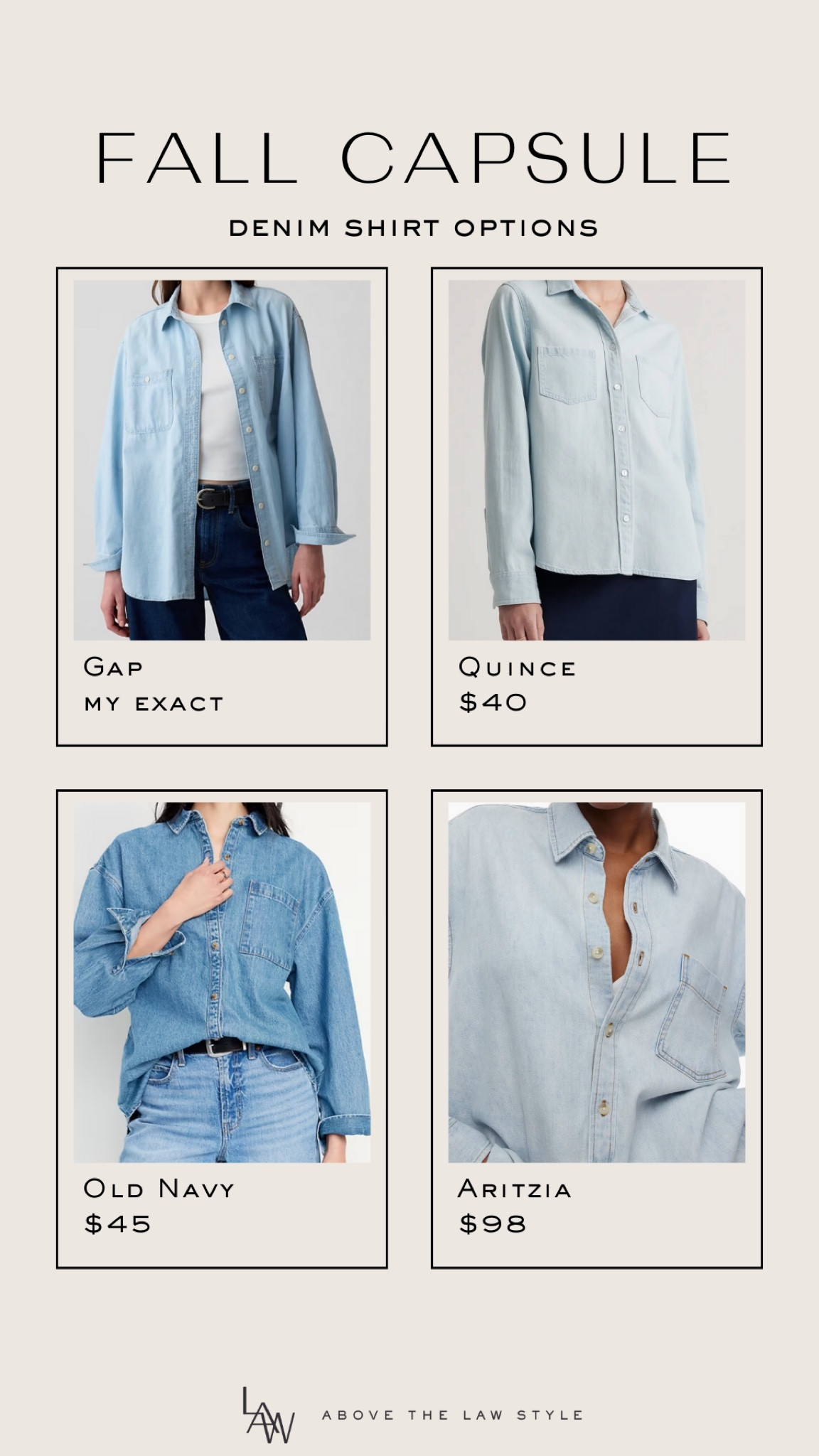 Fall Capsule: Denim Shirt

#LTKFindsUnder50 #LTKStyleTip #LTKFindsUnder100