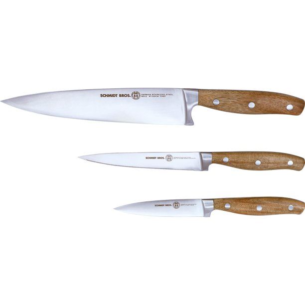 Schmidt Brothers Cutlery 3 Pc Forged Acacia Chef Knife Set - Walmart.com | Walmart (US)