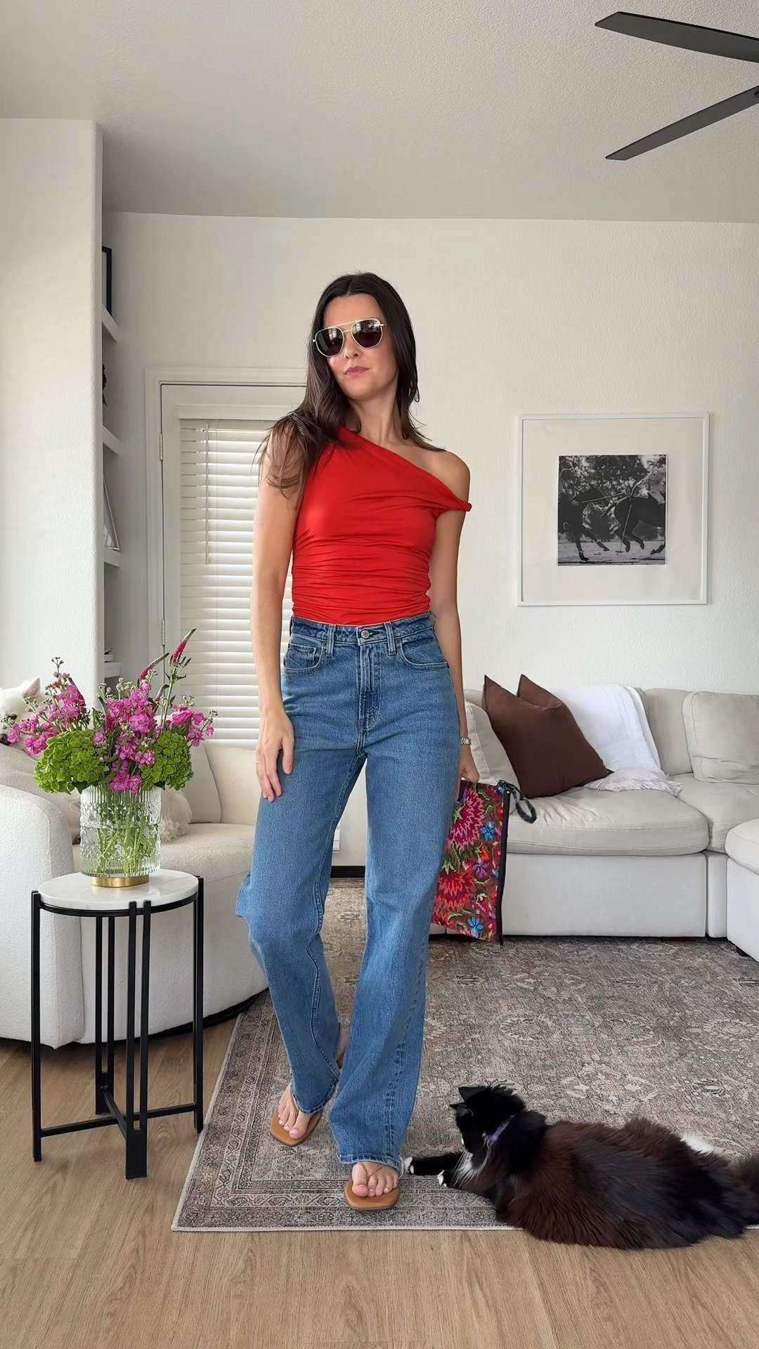 I’m 5’7” wearing XS in the top and 25 reg in the jeans 

#LTKootd #LTKSeasonal