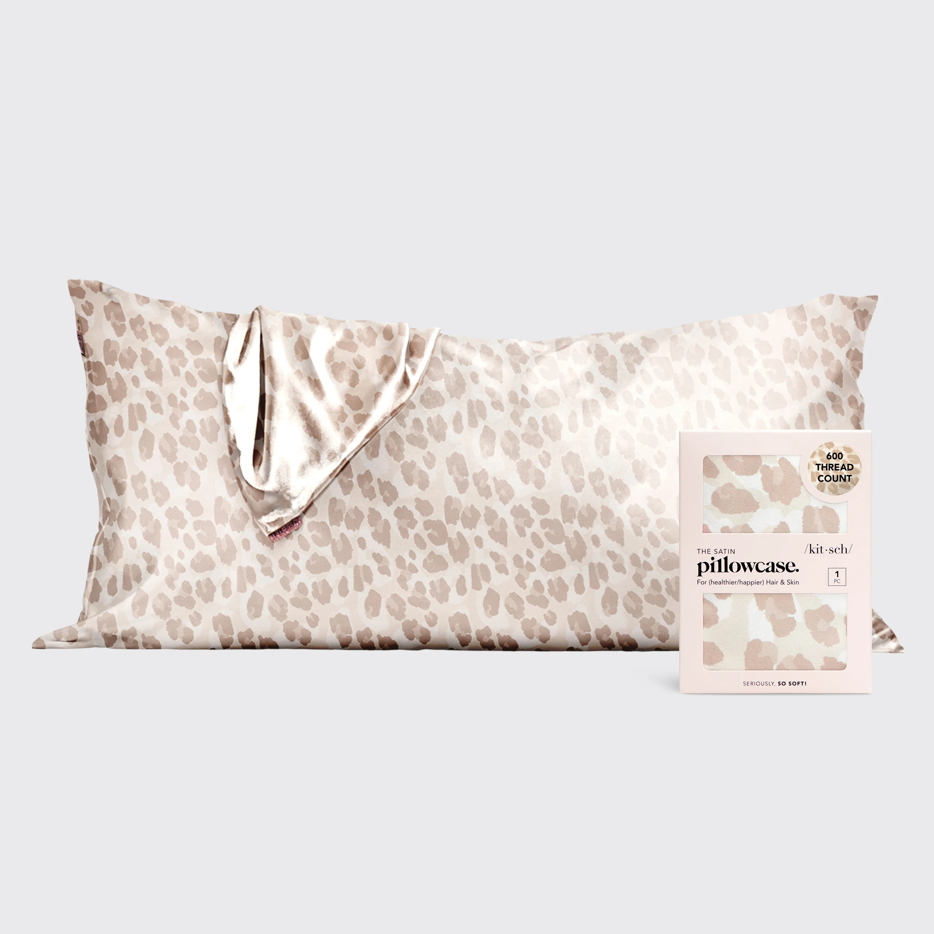 Satin Pillowcase in Leopard - King | Kitsch