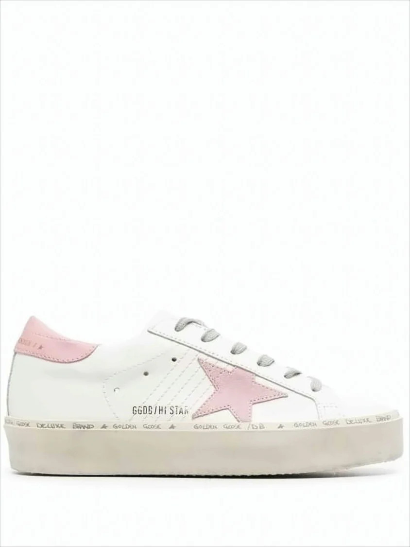Low-Top Sneakers With Pink Star Detail And Distressed Sole | Shop Simon