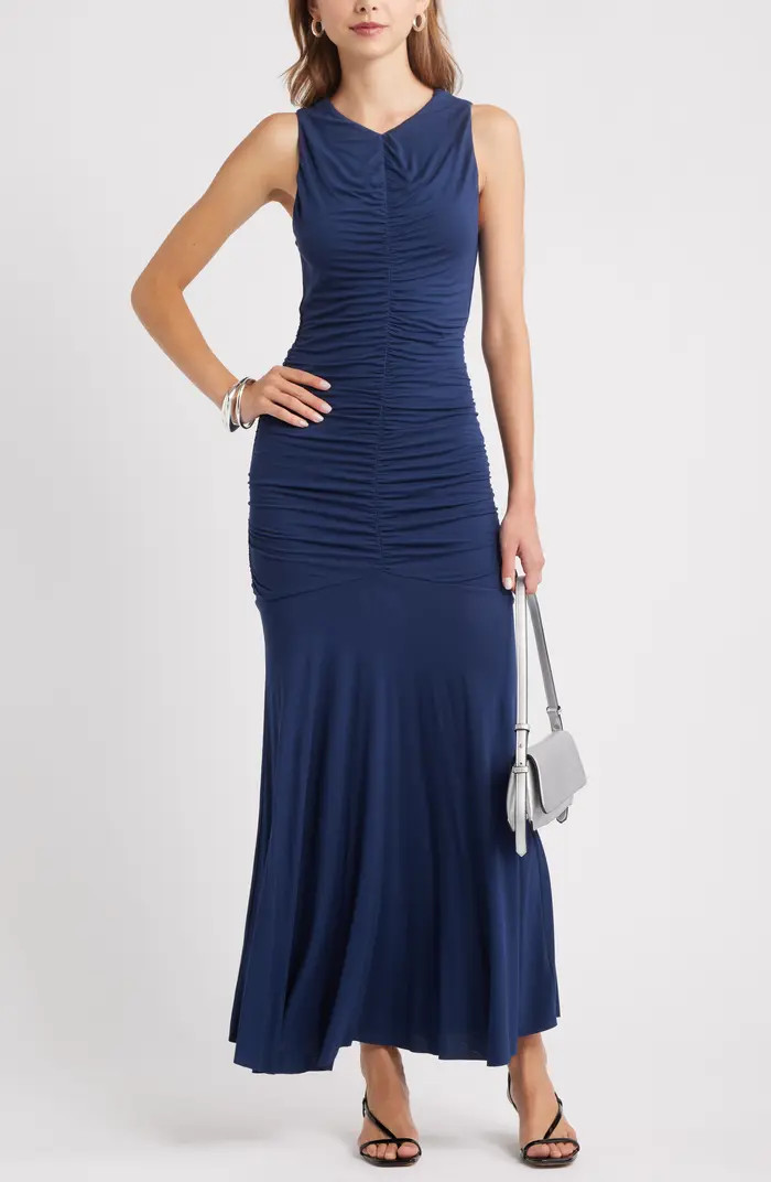 Open Edit Ruched Sleeveless Maxi Dress | Nordstrom | Nordstrom