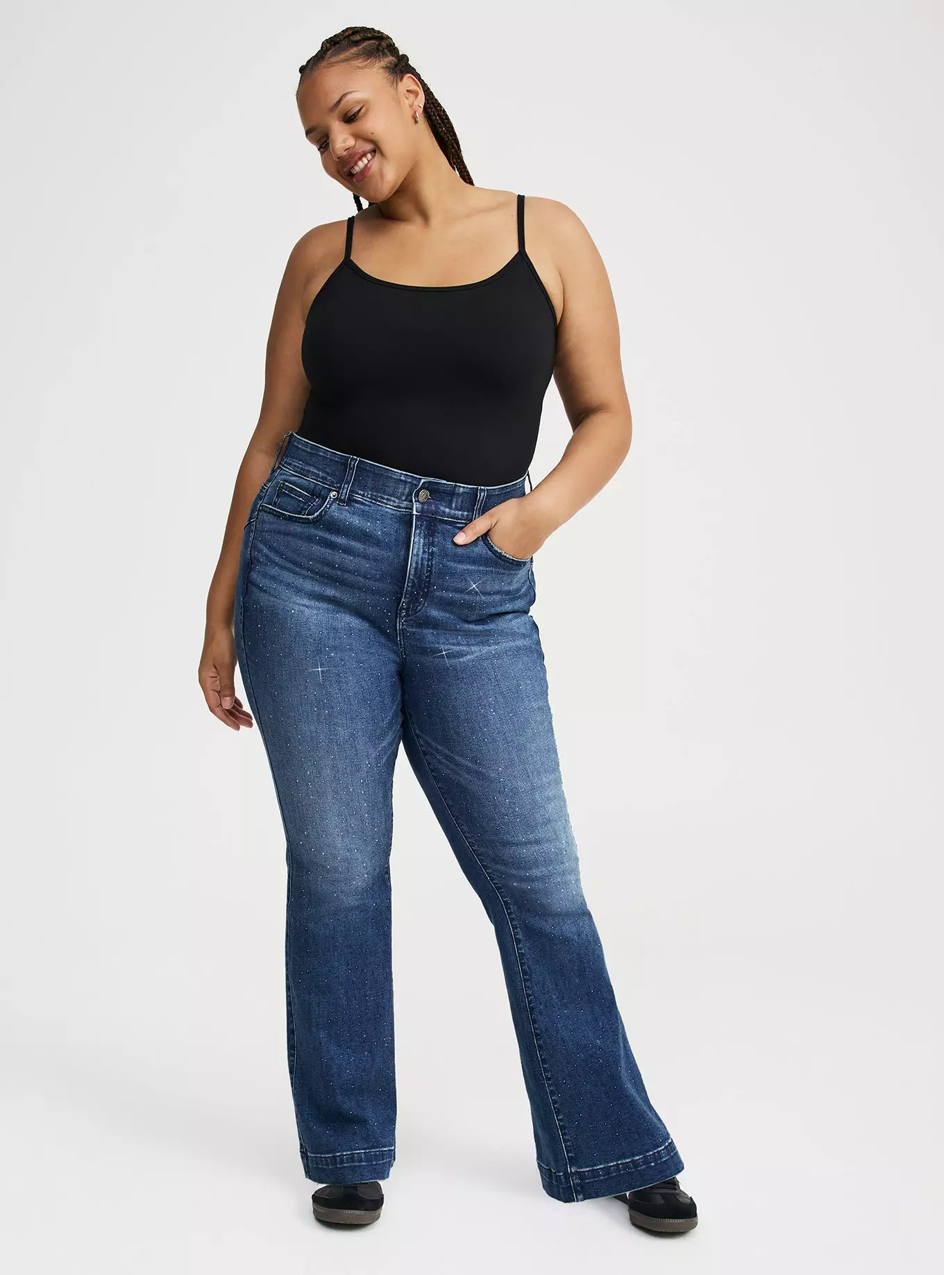 Bombshell High-Rise Rhinestone Flare Jean | Torrid (US & Canada)