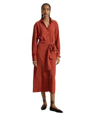 Printed Crepe Tie Waist Shirt Dress | Bloomingdale's (US)