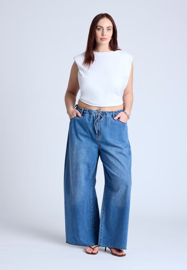Loose Drawstring Waist Jean | Eloquii