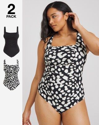 MAGISCULPT 2 Pack Tummy Control Swimsuits | Simply Be | Simply Be (UK)